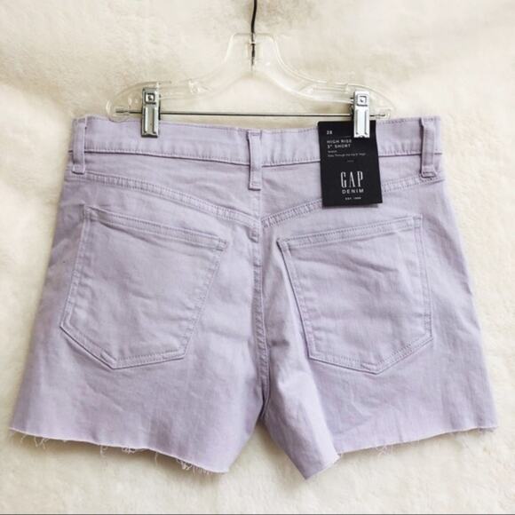 GAP Light Lavender High Rise 3" Denim Shorts - Picture 7 of 8